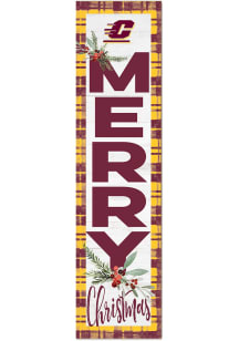 KH Sports Fan Central Michigan Chippewas 11x46 Merry Christmas Leaning Sign - Red