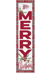 KH Sports Fan CSU Chico Wildcats 11x46 Merry Christmas Leaning Sign - Red