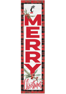 KH Sports Fan Cincinnati Bearcats 11x46 Merry Christmas Leaning Sign - Red