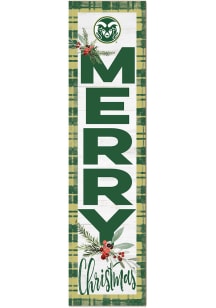 KH Sports Fan Colorado State Rams 11x46 Merry Christmas Leaning Sign - Green