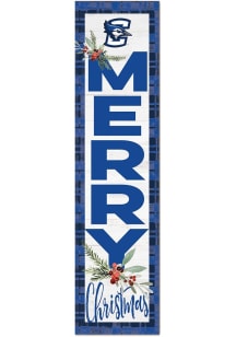 KH Sports Fan Creighton Bluejays 11x46 Merry Christmas Leaning Sign - Blue