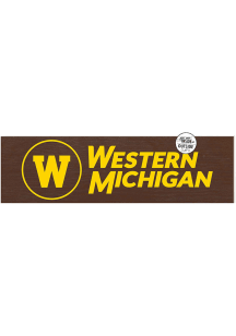 KH Sports Fan Western Michigan Broncos 35x10 Indoor Outdoor Colored Logo Sign - Brown