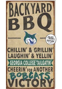 KH Sports Fan Georgia College Bobcats 11x20 Indoor Outdoor BBQ Sign - Blue