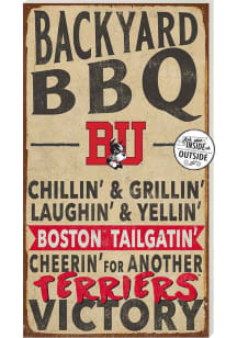KH Sports Fan Boston Terriers 11x20 Indoor Outdoor BBQ Sign - Red