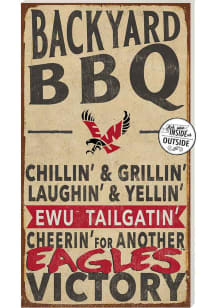 KH Sports Fan Eastern Washington Eagles 11x20 Indoor Outdoor BBQ Sign - Red