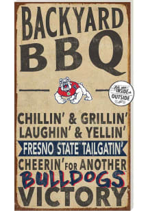 KH Sports Fan Fresno State Bulldogs 11x20 Indoor Outdoor BBQ Sign - Red