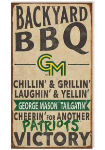 KH Sports Fan George Mason University 11x20 Indoor Outdoor BBQ Sign - Green