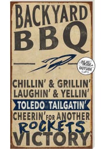 KH Sports Fan Toledo Rockets 11x20 Indoor Outdoor BBQ Sign - Blue