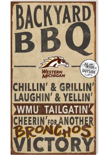 KH Sports Fan Western Michigan Broncos 11x20 Indoor Outdoor BBQ Sign - Brown