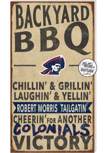 KH Sports Fan Robert Morris Colonials 11x20 Indoor Outdoor BBQ Sign - Red