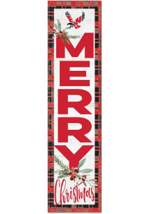 KH Sports Fan Eastern Washington Eagles 11x46 Merry Christmas Leaning Sign - Red