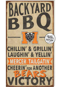 KH Sports Fan Mercer Bears 11x20 Indoor Outdoor BBQ Sign - Orange