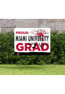 Miami RedHawks KH Sports Fan 18x24 Proud Grad Team Logo Yard Sign - Red