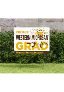 Western Michigan Broncos KH Sports Fan 18x24 Proud Grad Team Logo Yard Sign - Brown