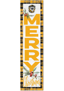 KH Sports Fan Fort Hays State Tigers 11x46 Merry Christmas Leaning Sign - Black