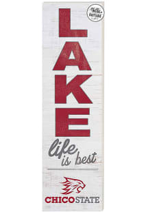 KH Sports Fan CSU Chico Wildcats 35x10 Lake Life is Best Indoor Outdoor Sign - Red