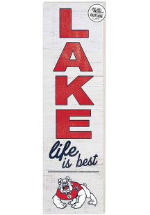 KH Sports Fan Fresno State Bulldogs 35x10 Lake Life is Best Indoor Outdoor Sign - Red