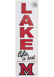 KH Sports Fan Miami RedHawks 35x10 Lake Life is Best Indoor Outdoor Sign - Red