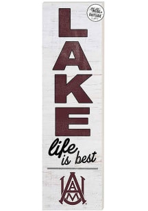 KH Sports Fan Alabama A&M Bulldogs 35x10 Lake Life is Best Indoor Outdoor Sign - Red