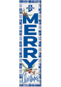 KH Sports Fan Indiana State Sycamores 11x46 Merry Christmas Leaning Sign - Blue