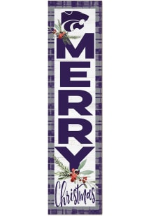 KH Sports Fan K-State Wildcats 11x46 Merry Christmas Leaning Sign - Purple