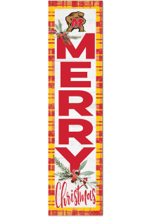 KH Sports Fan Maryland Terrapins 11x46 Merry Christmas Leaning Sign - Red