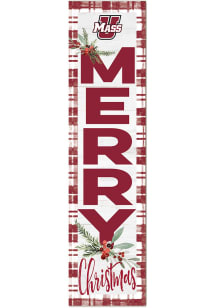 KH Sports Fan Massachusetts Minutemen 11x46 Merry Christmas Leaning Sign - Red