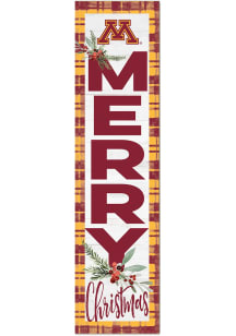 KH Sports Fan Minnesota Golden Gophers 11x46 Merry Christmas Leaning Sign - Red