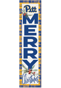 KH Sports Fan Pitt Panthers 11x46 Merry Christmas Leaning Sign - Gold