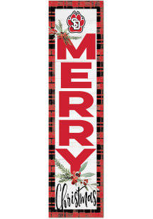 KH Sports Fan South Dakota Coyotes 11x46 Merry Christmas Leaning Sign - Red