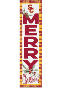 KH Sports Fan USC Trojans 11x46 Merry Christmas Leaning Sign - Red