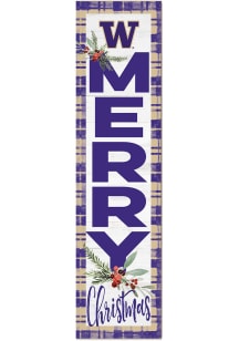 KH Sports Fan Washington Huskies 11x46 Merry Christmas Leaning Sign - Purple