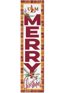 KH Sports Fan Louisiana-Monroe Warhawks 11x46 Merry Christmas Leaning Sign - Red