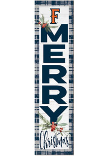 KH Sports Fan Cal State Fullerton Titans 11x46 Merry Christmas Leaning Sign - Navy Blue