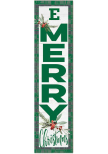 KH Sports Fan Eastern Michigan Eagles 11x46 Merry Christmas Leaning Sign - Green