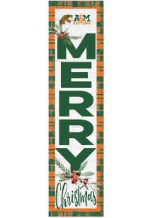 KH Sports Fan Florida A&M Rattlers 11x46 Merry Christmas Leaning Sign - Orange