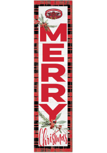 KH Sports Fan Jacksonville State Gamecocks 11x46 Merry Christmas Leaning Sign - Red