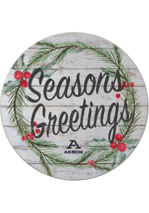 KH Sports Fan Akron Zips 20x20 Weathered Seasons Greetings Sign - Grey