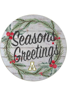 KH Sports Fan Appalachian State Mountaineers 20x20 Weathered Seasons Greetings Sign - Grey