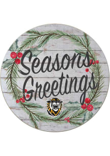 KH Sports Fan Fort Hays State Tigers 20x20 Weathered Seasons Greetings Sign - Grey