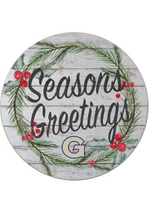 KH Sports Fan Georgetown Hoyas 20x20 Weathered Seasons Greetings Sign - Grey