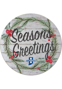 KH Sports Fan Indiana State Sycamores 20x20 Weathered Seasons Greetings Sign - Grey