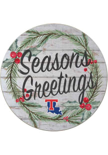 KH Sports Fan Louisiana Tech Bulldogs 20x20 Weathered Seasons Greetings Sign - Grey