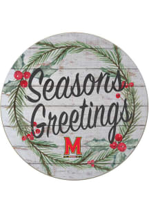 KH Sports Fan Maryland Terrapins 20x20 Weathered Seasons Greetings Sign - Grey