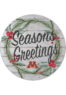 KH Sports Fan Minnesota Golden Gophers 20x20 Weathered Seasons Greetings Sign - Grey