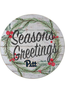 KH Sports Fan Pitt Panthers 20x20 Weathered Seasons Greetings Sign - Grey