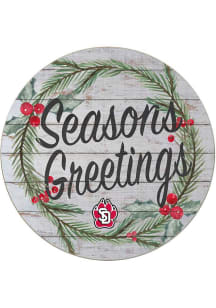 KH Sports Fan South Dakota Coyotes 20x20 Weathered Seasons Greetings Sign - Grey