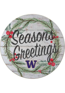 KH Sports Fan Washington Huskies 20x20 Weathered Seasons Greetings Sign - Grey