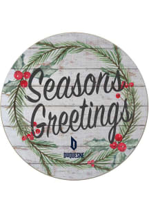 KH Sports Fan Duquesne Dukes 20x20 Weathered Seasons Greetings Sign - Grey