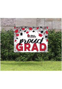 Ball State Cardinals KH Sports Fan 18x24 Proud Grad Confetti Yard Sign - Cardinal